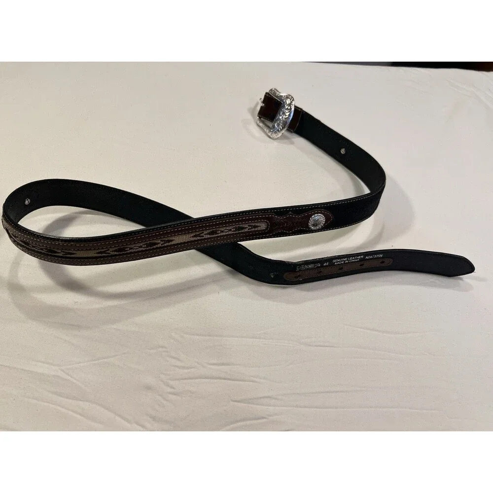 Nocona Genuine Leather Western Belt 46 Distressed